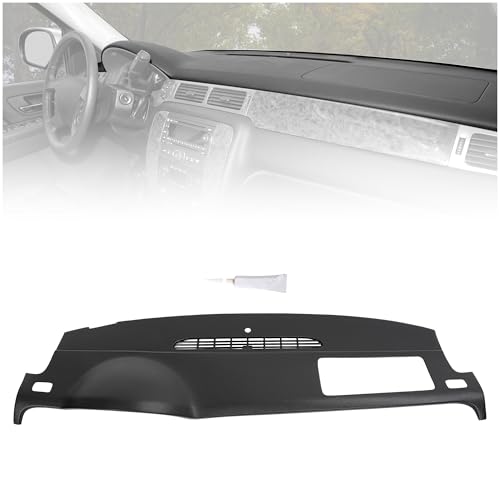 BALOCEO Dash Cover Cap Compatible with 2007-2014 Chevy/Chevrolet & GMC Tahoe Avalanche Suburban Yukon Silverado Sierra 1500 2500 HD 3500 HD Denali Dash Board Cap w/o Dash Speaker ABS Plastic (Black)