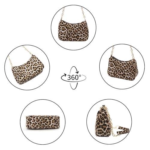 Bolso de hombro estampado leopardo para mujer pequeño miniatura 6