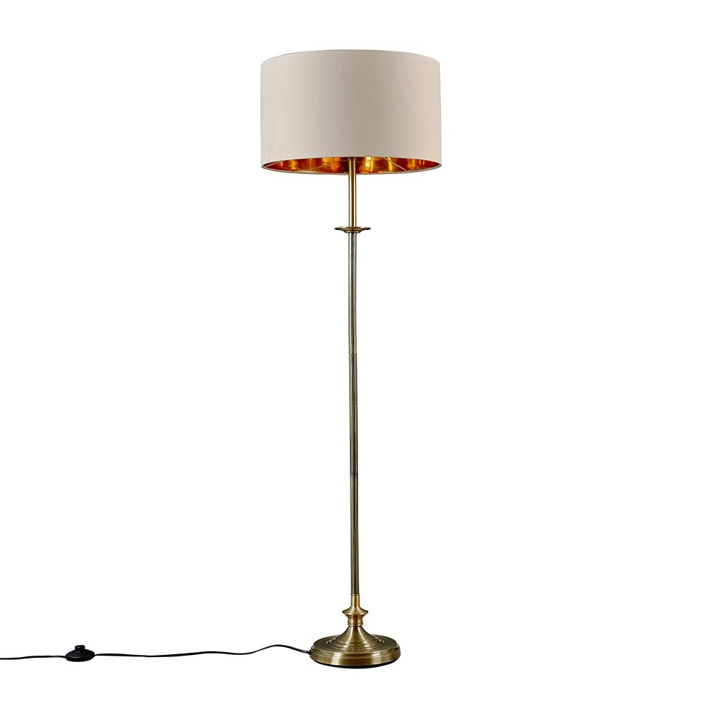 Valuelights Metallic Gold Belmont Antique Brass Floor Lamp In