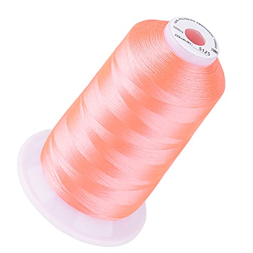 Image of Simthread 5500Yds /5000M 40WT Polyester Embroidery Thread Neon Pink S125 | High-yardage 5000M spool offers smooth feeding and stable 40WT polyester thread for home and commercial embroidery machines.