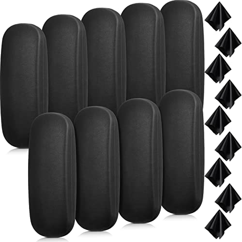 Treela 9 Pack Black Hard Shell Eyeglasses Cases Sunglasses Case Eyeglass Case Glasses Case With Eyeglass Cloth For Men Women #TOP12