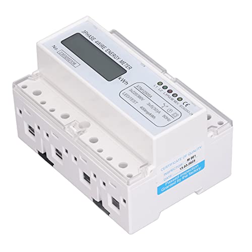 Monitor de Energia Elétrica, Medidor de Eletricidade de Plástico de 4 Fios e 7 Dígitos Display LCD p