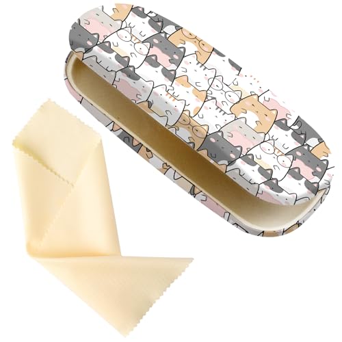 Image of Glasses Case Hard Shell,Portable Protective Eyeglasses Case, Eyeglass Holder Box with Cleaning Cloth, for men women