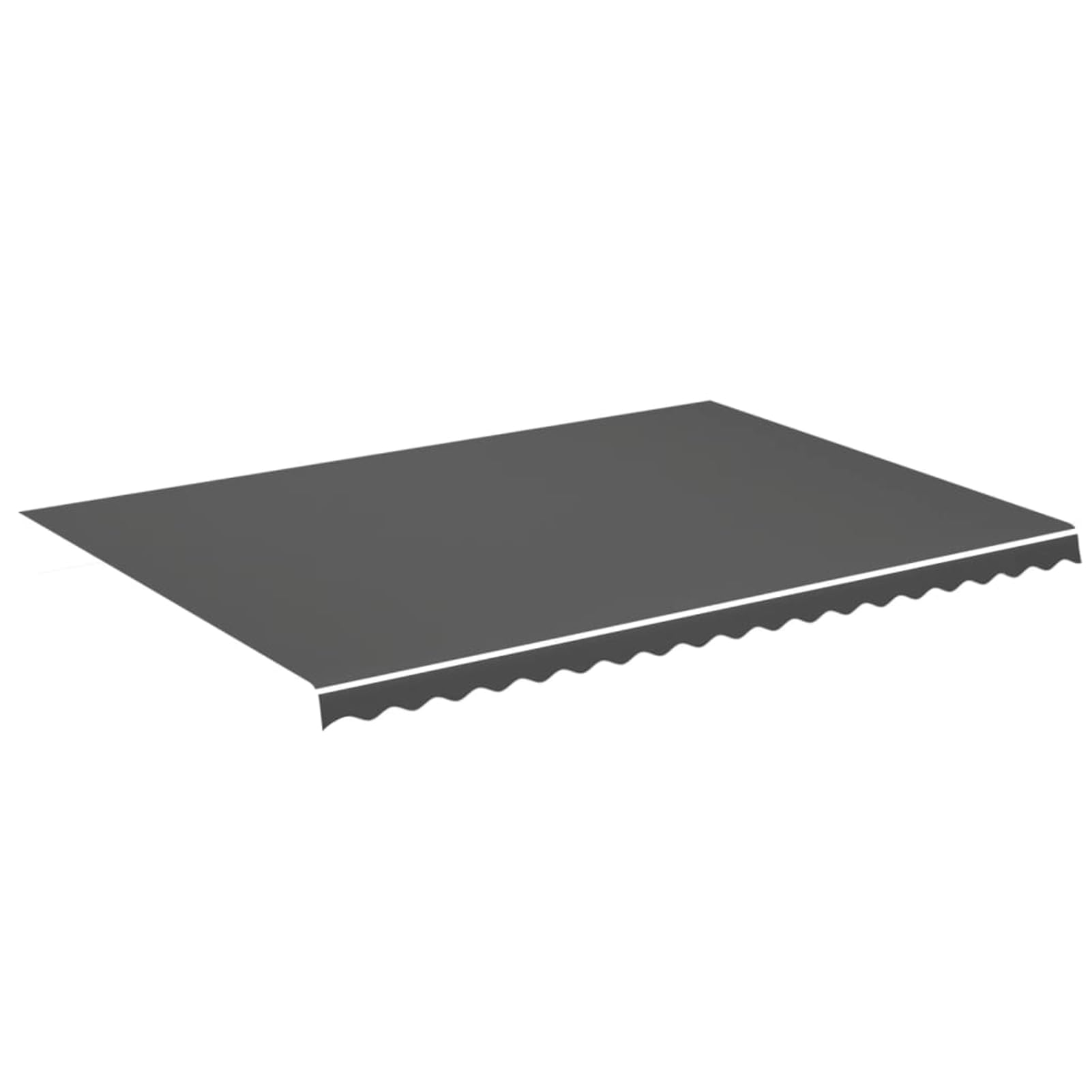 Tidyard Markisenbespannung Anthrazit 5x3,5 m, Wasserabweisend Markisestoff Markisentuch Ersatzstoff mit Volant311952
