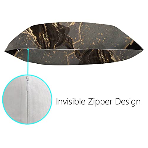 Marble Stone Gold Brown Abstract Pillowcase King Size 20X36 Inches Pillow Cover Protector Pillow Sham Case With Zipper Set Of 2 #TOP2
