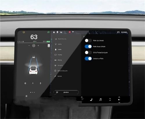 Protection d'écran en silicone rose avec cadre pour Tesla Model 3 et Y