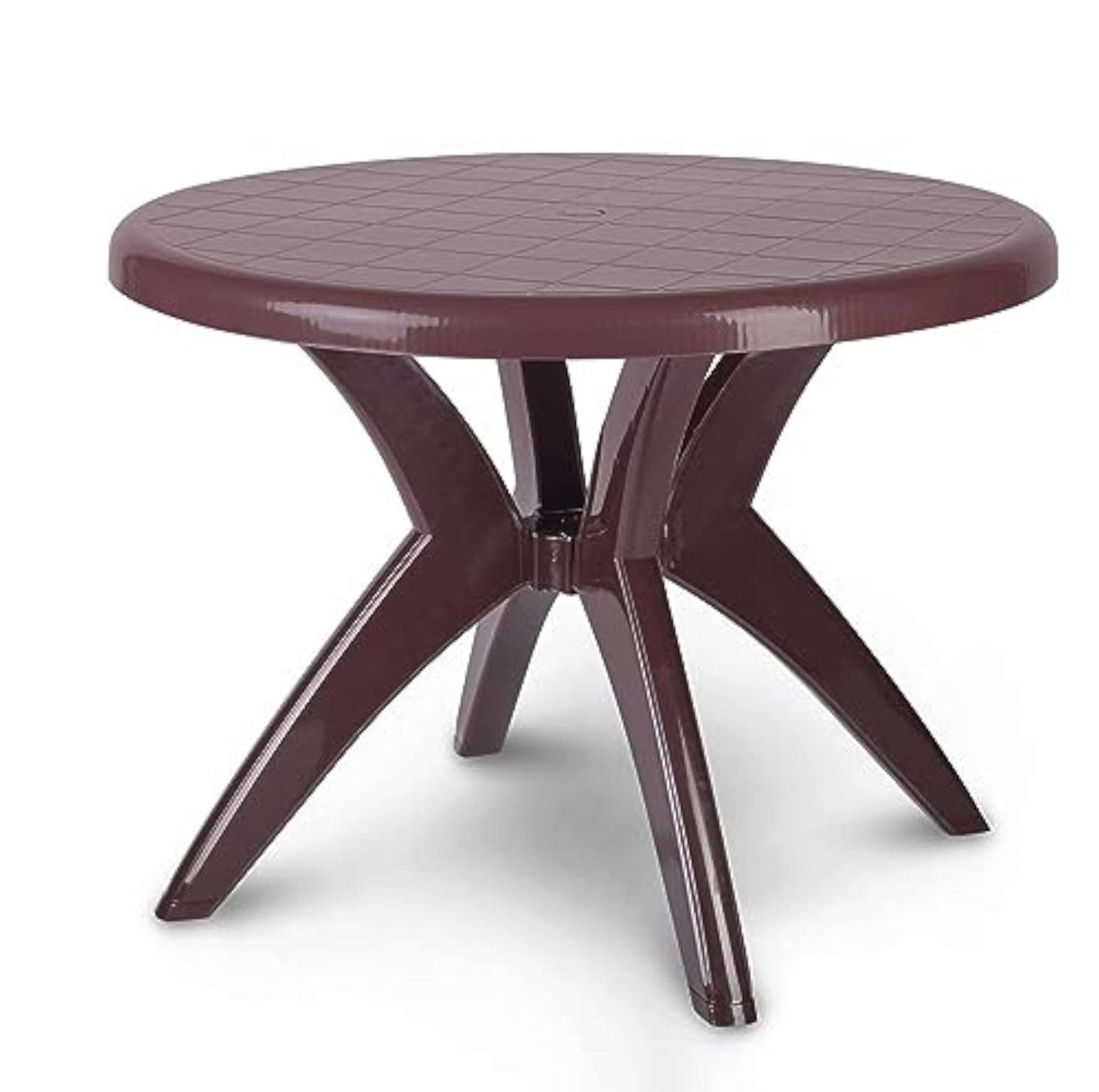 Plastic Round Table, Brown, 4 to 6 Seater