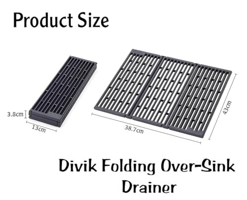 Image of Platform Folding Over-Sink Drainer, Space Saving Strainer | Rustproof Rack, Wine Glass, Utensil, Fruit & Vegetable Drain Washing Mat | Adjustable Folding Dish Drainer (1 Pcs)