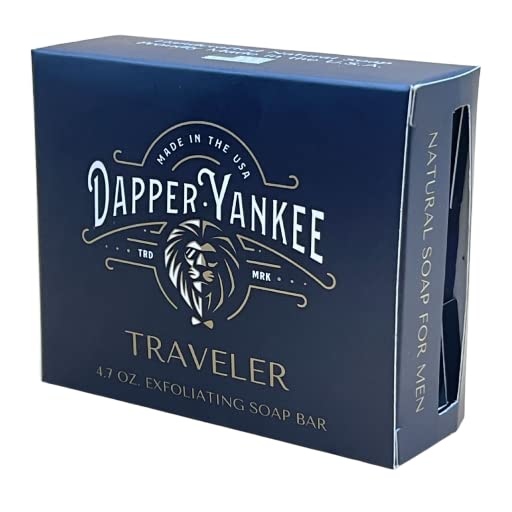 Miniatura 5 de Dapper Yankee Traveler - Jabón en barra natural para hombres, grano medio, jabón hidratante