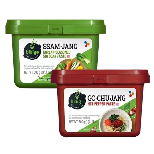 YIJIA | Pasta de Soja Coreana Gochujang y Ssamjang 500g/ud - Hot Pepper Paste y Soybean paste（Pack de 2）