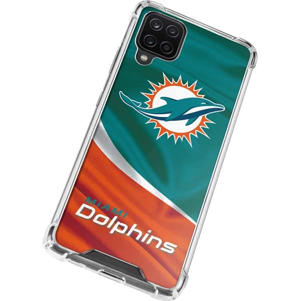 Skinit Clear Phone Case Compatible with Galaxy A12 - Officially Licensed NFL Miami Dolphins Design