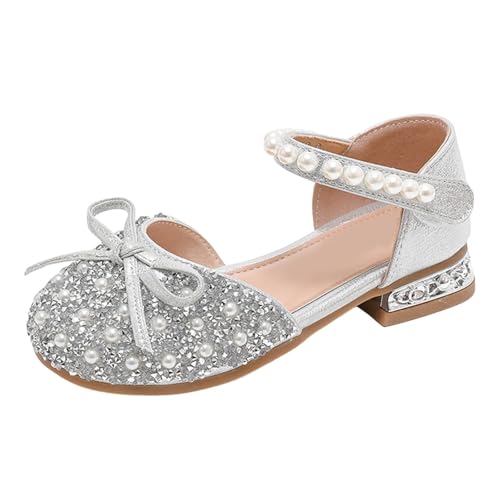IWIHMIV Princess Dress Up Shoes for Toddlers Wedding Party Flower Girl Low Heel Mary Jane School Shoes