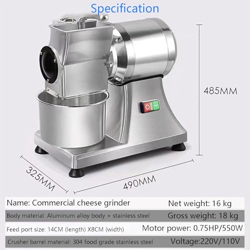 Rallador eléctrico de queso y pan de acero inoxidable miniatura 3