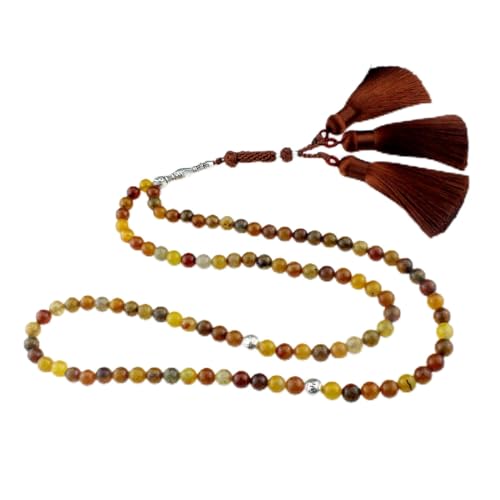  beirunde Tasbih Tesbih 99 perline islamiche per preghiera, islamico musulmano Subha Sebha perline per preoccupazione, perline Misbaha Masbaha Tasbeeh Sibha, rosario Allah Mohammed Ramadan, perline di