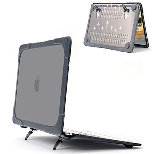 Hfly Compatibile con MacBook 12 pollici [Modello: A1534, A1931] [protezione dalle cadute] TPU & PC Hard Shell Cover con supporto pieghevole per MacBook 12 pollici N-5923 C