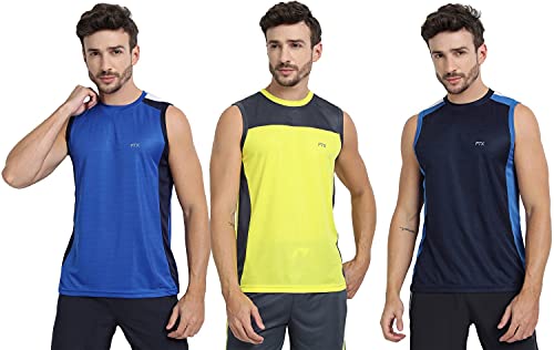 Image of FTX Men's Dri-Fit Round Neck T-Shirt - Lemon Yellow, Royal Blue, Navy Blue (709 5-709 9-709 10)