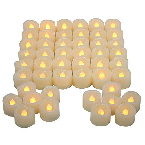Candle Choice Votive Candles, 48 Pack Flameless LED Flickering Tea Light Battery Operated Flickering Small Tealights for Thanksgiving Wedding Birthday Baby Party Christmas Decor Halloween Decorations