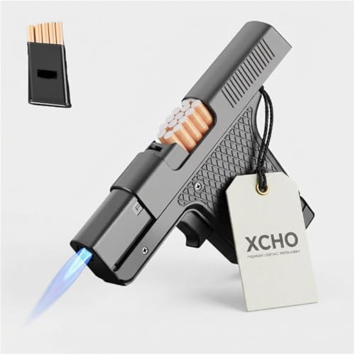 Encendedor táctico recargable de butano negro miniatura 1
