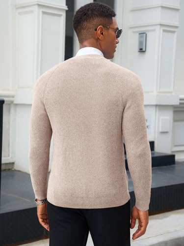 Runcati Men's Cardigan Sweater V Neck Long Sleeve Casul Cardigan Button Down Knitted Sweaters with Pockets3