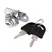 uxcell 19mm Dia Cylinder Head Silver Tone Metal Sliding Door Plunger Lock w Keys