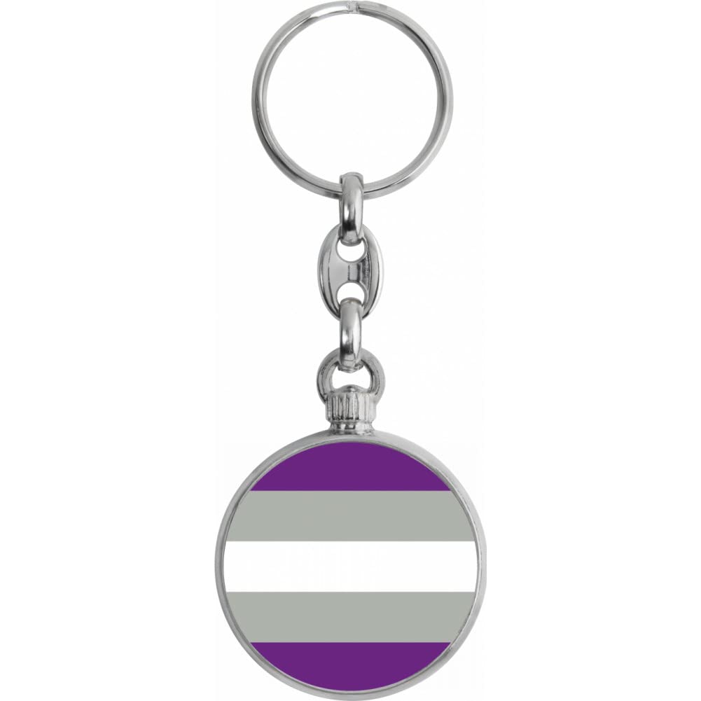 Toff London Unisex Silver Pride Greysexual Flag Keyring
