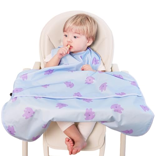 All-in-one Coverall Baby Feeding Bibs, Sleeveless, Suction plates compatible BLW Bibs Covers baby and high chair