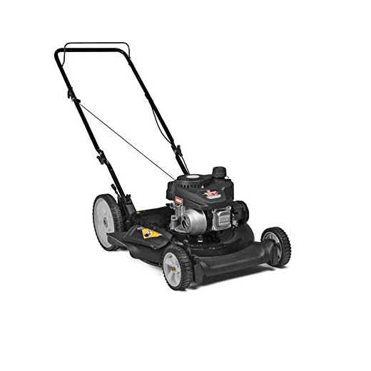 Yard Machines 140cc OHV 21-Inch High Wheeled 2-in-1 Walk-Behind Push Gas Powered Lawn Mower - Perfect for Small to Medium Sized Yards - Side Discharge and Mulching Capabilities, Black