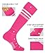 CS CELERSPORT 2 Pack Kids Soccer Socks for Youth Men and Women Sport Softball Socks with Cushion Rose Pink, XX-Small