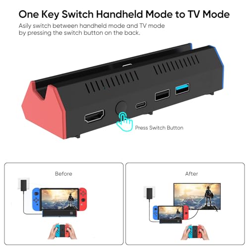 Rapell Switch Dock, Tv Dock Station For Switch/Switch Oled,With 4K@60Hz Hdmi Output/Type C Port/Usb 3.0 Port For Nintendo Switch Dock thumb #2