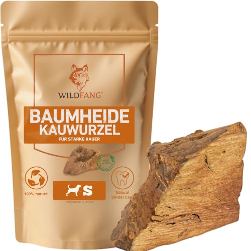 Wildfang® Kauwurzel aus Baumheide für Hunde, Größe S - Natürliches Kauspielzeug Hund, splitterfreies Hundespielzeug unzerstörbar zur Zahnpflege Hund & Welpenspielzeug (für Hunde unter 15 kg), 1 Stück