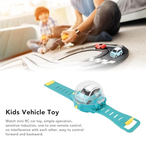 Image of Brand Conquer Mini Remote Control Car Watch Toys, Easy Control Safe 98.4ft Remote Control Distance Cute Wrist Racing Car Watch Silicone Strap with Dust Cover for Outdoor (SUV Green)