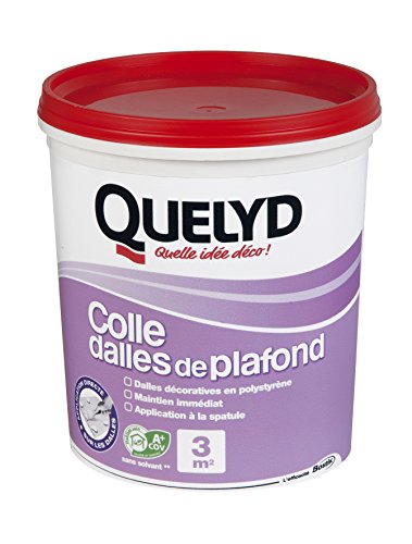 Quelyd Colle Dalles de Plafond Polystyrène – Colle en Pâte Prête à l'Emploi pour Dalles, Poutres, Moulures et Panneaux Isolants Légers – Intérieur – Sans...