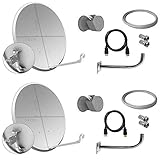  Tecatel K60C1LSCC Kit parabólica 60 cm, Soporte, LNB Universal, Cable y Conectores (K60C2LSCC)