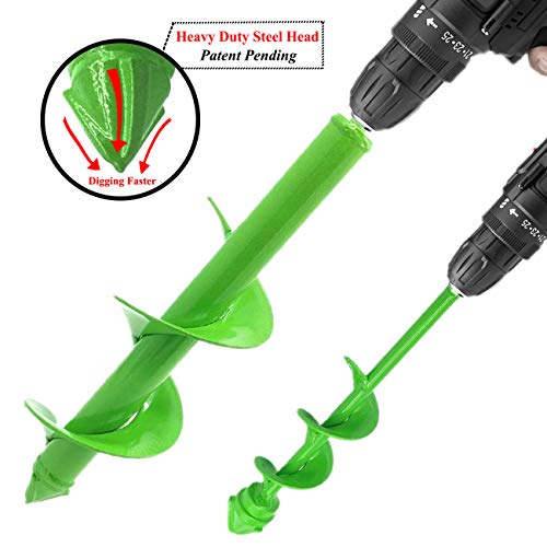 image for Gesoon Garden Auger Spiral Drill Bit for Planting, Bulb Planter Tool D