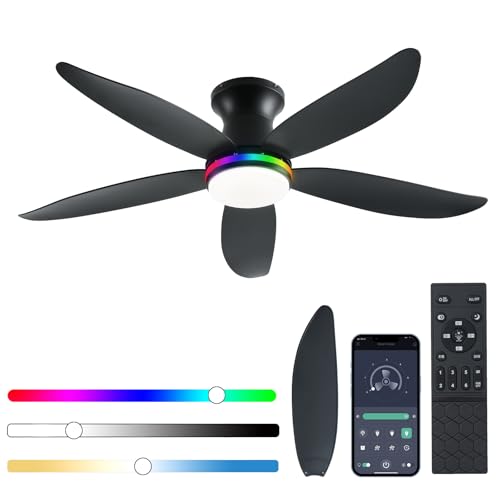JSAITEE Ceiling Fan with Light, 48