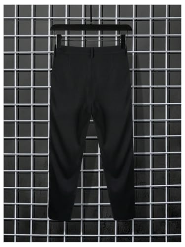 OYOANGLE Men's Pleated Dress Pants Zipper Fly Work Casual Slacks Business Casual Trousers3