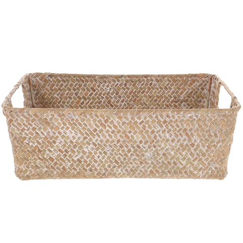 STAHAD Cesta de Pan y Tejida de Mimbre, Tamaño 30X20X10 CM, Diseño Abierto y Resistente al Desgaste, Multifuncional para Almacenamiento Diario Hogar y Mesa de Comedor