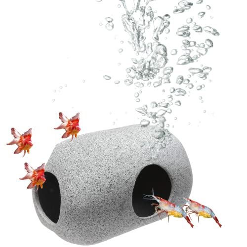 Saim Betta Hideout Small, Aquarium Hideaway Rock Hideout Decor Shrimp Breeding Hiding Cave Fish Tank Ornament