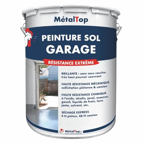 Metaltop - Peinture Sol Garage - Beige - RAL 1001-1 L - Résistance aux taches, huiles et passages répétés