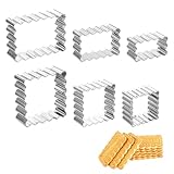 6 Piezas Cortador de Galletas Rectangular, Cortadores Rectangulares de Acero Inoxidable, 6 Tamaños Fácil de Limpiar Cortadores de Galletas Ondulados, para Repostería, Fondant, Pasteles y Galleta