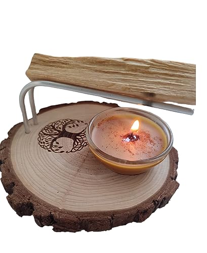 QUEMADOR DE PALO SANTO- Pack de quemador+palo santo+vela de miel