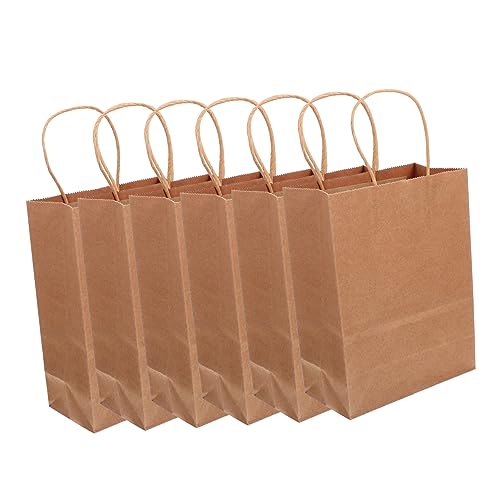 LRXIYODE 20 Piezas Bolsas con Asas Comida Llevar Pack de Bolsa de Envasar Panadería Reciclables y Resistentes