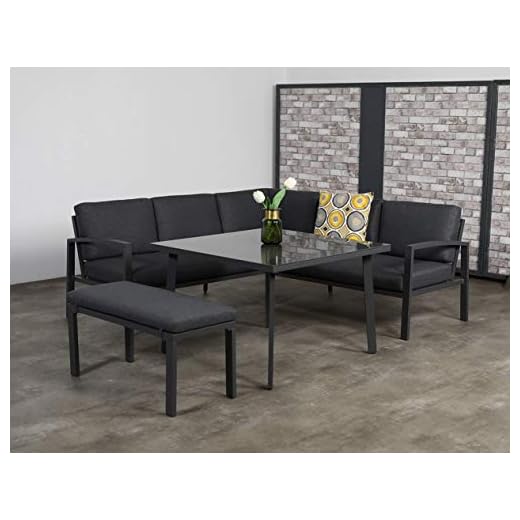Garden Impressions Hohe Dining Aluminium Lounge Wellington, inklusive XL Bank und wasserabweisender Kissen