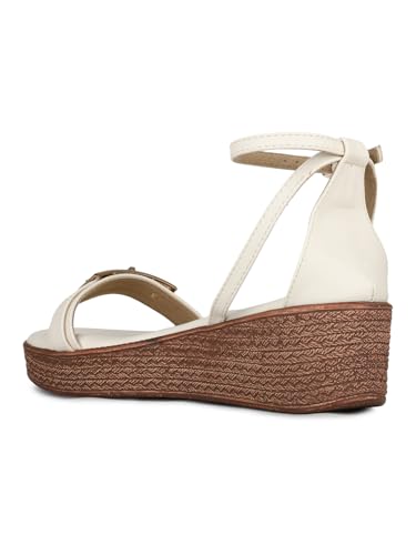 Image of Inc.5 womens Womens Cream Solid Round Toe Casual Heel Sandals Heeled Sandal