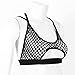 YONGHS Womens Hollow Out Fishnet Crisscross Back Crop Tops Cutout Vest Gym Workout Yoga Sports Bra Black Large