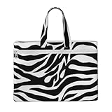 Jkkghll ゼブラプリント プリント 大容量 キャンバストート 書類 事務用品 仕事 旅行 ショッピング ファイルバッグ