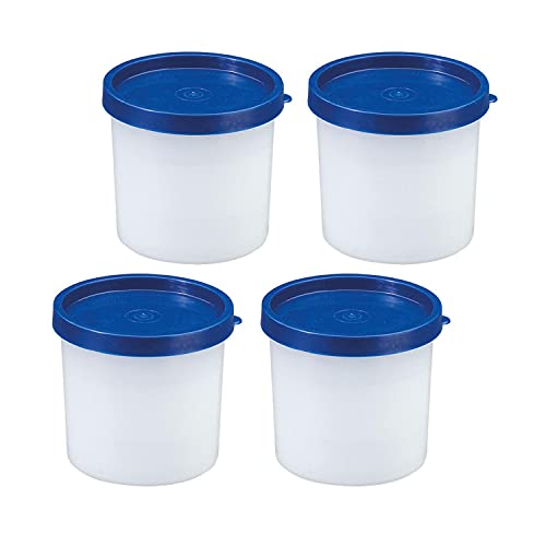 Westmark 4 Recipientes para hierbas/para congelador, Incl. tapa, Capacidad de llenado: 200 ml cada una, Apilables, Plástico, Trio, Color: transparente/azul, 25842270