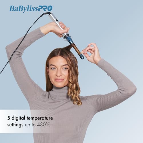 Image of BabylissPRO Nano Titanium Professional Curling Wand For All Hair Types, Reaches 430 Degrees For Long Lasting Curls