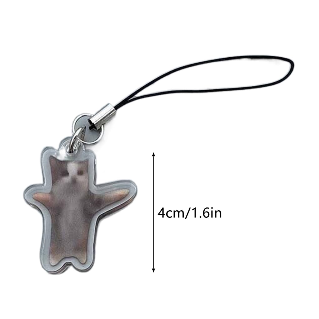 JSGHGDF Cute Banana Cat Keychain for Students Funny Pendant Lanyard Decorations Cat Charm Phone Chain Anti-lost Strap Decors