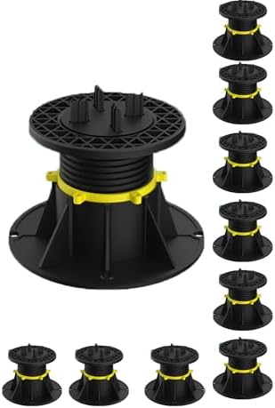 Adjustable Deck Base Riser - Height Adjustable Support for Stone Patios, Water Features, Landscape Projects - 10 Pack for Easy Installation and Customization